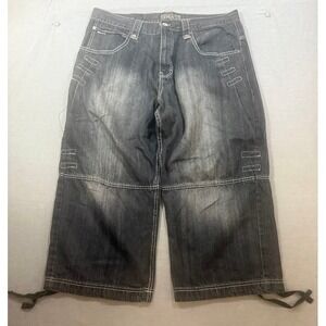 Mecca USA 1984 Official Brand Mens Capris Jeans 38 Dark Wash Baggy Fit 38X22 Y2K